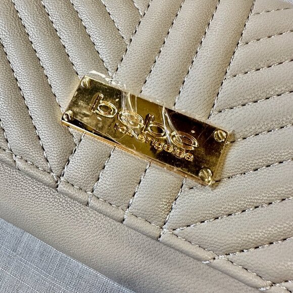 Bebe NWT Grey Hannah Tri-Fold Flap Wallet - Picture 2 of 14